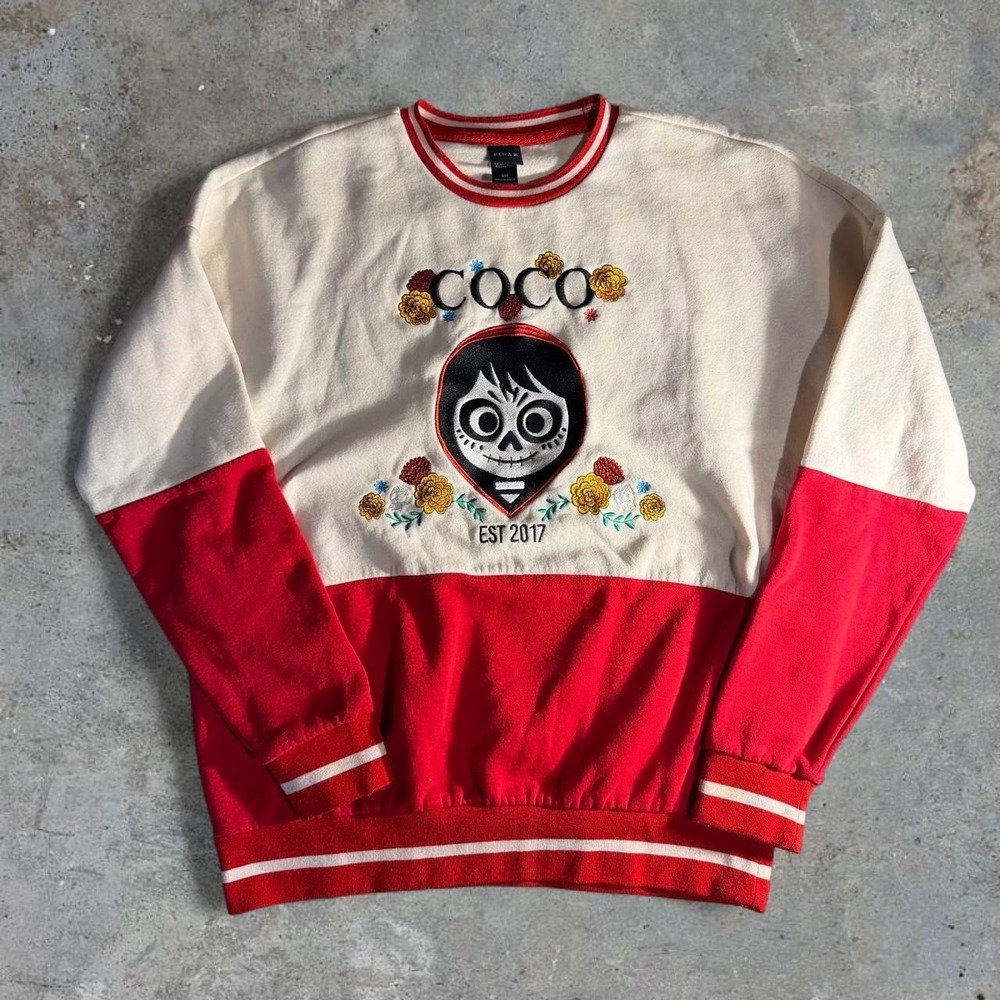 Pixar Coco Embroidered Color Block Sweatshirt Women's Size Small